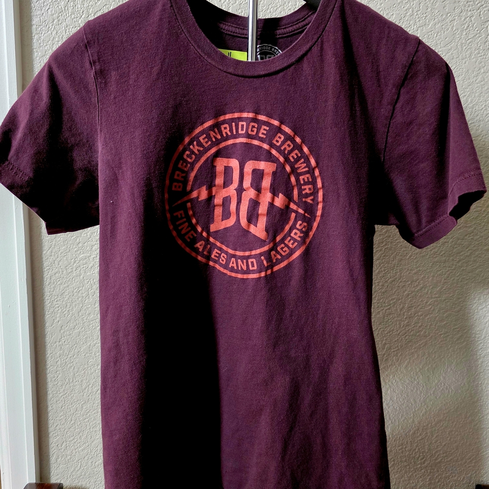 Breckenridge Short Sleeve Tee - Dark Purple with Red Logo